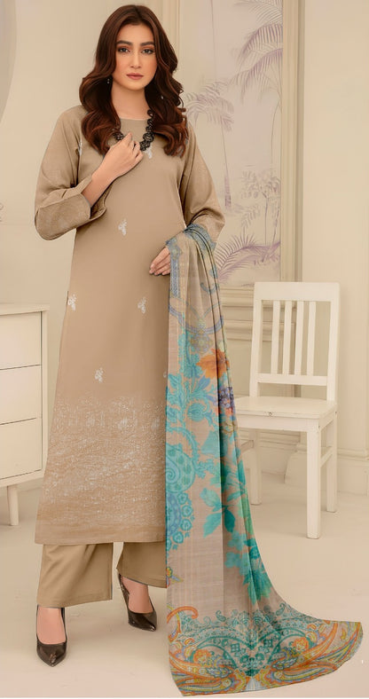 ChickenKari Print Dupatta 3Pcs Lawn D-10