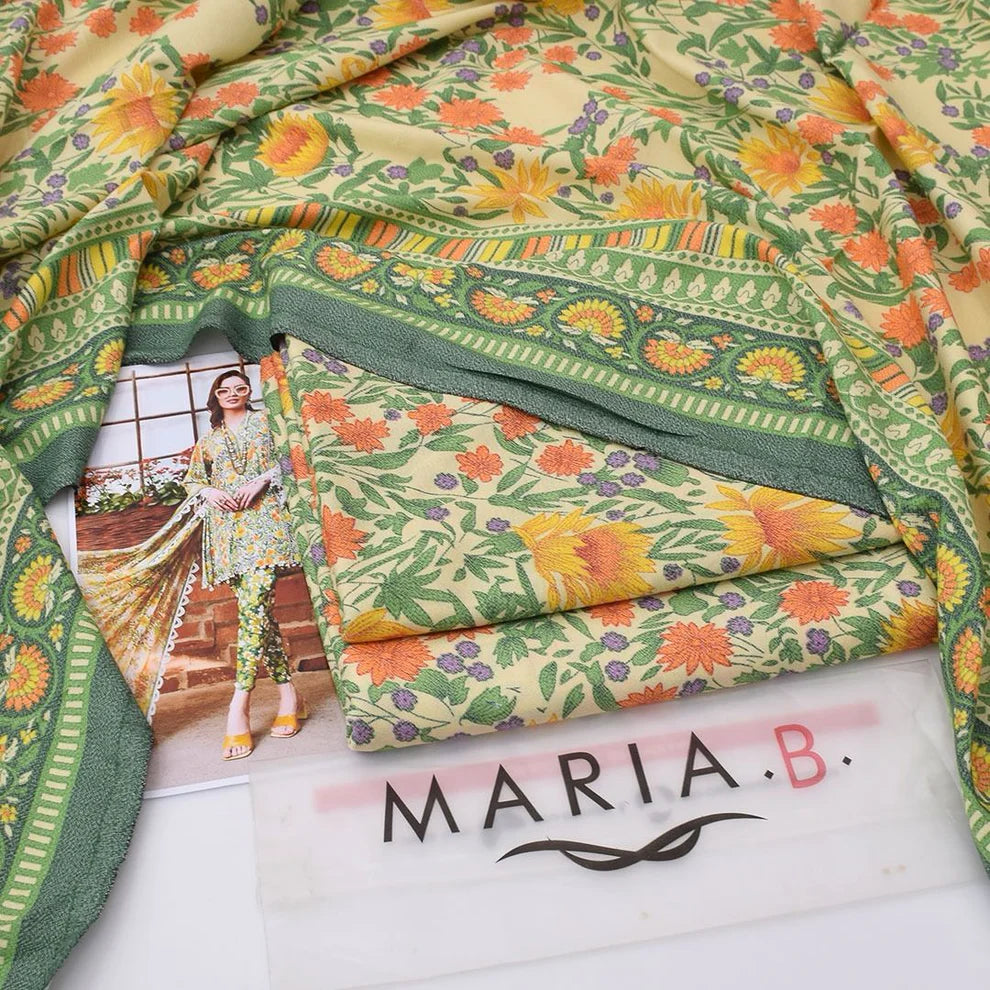 Maria.B Digital Printed Dhanak 3-Piece Un-Stiched