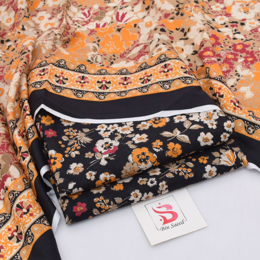 Bin Saeed Lawn 3-Piece - Printed Trouser