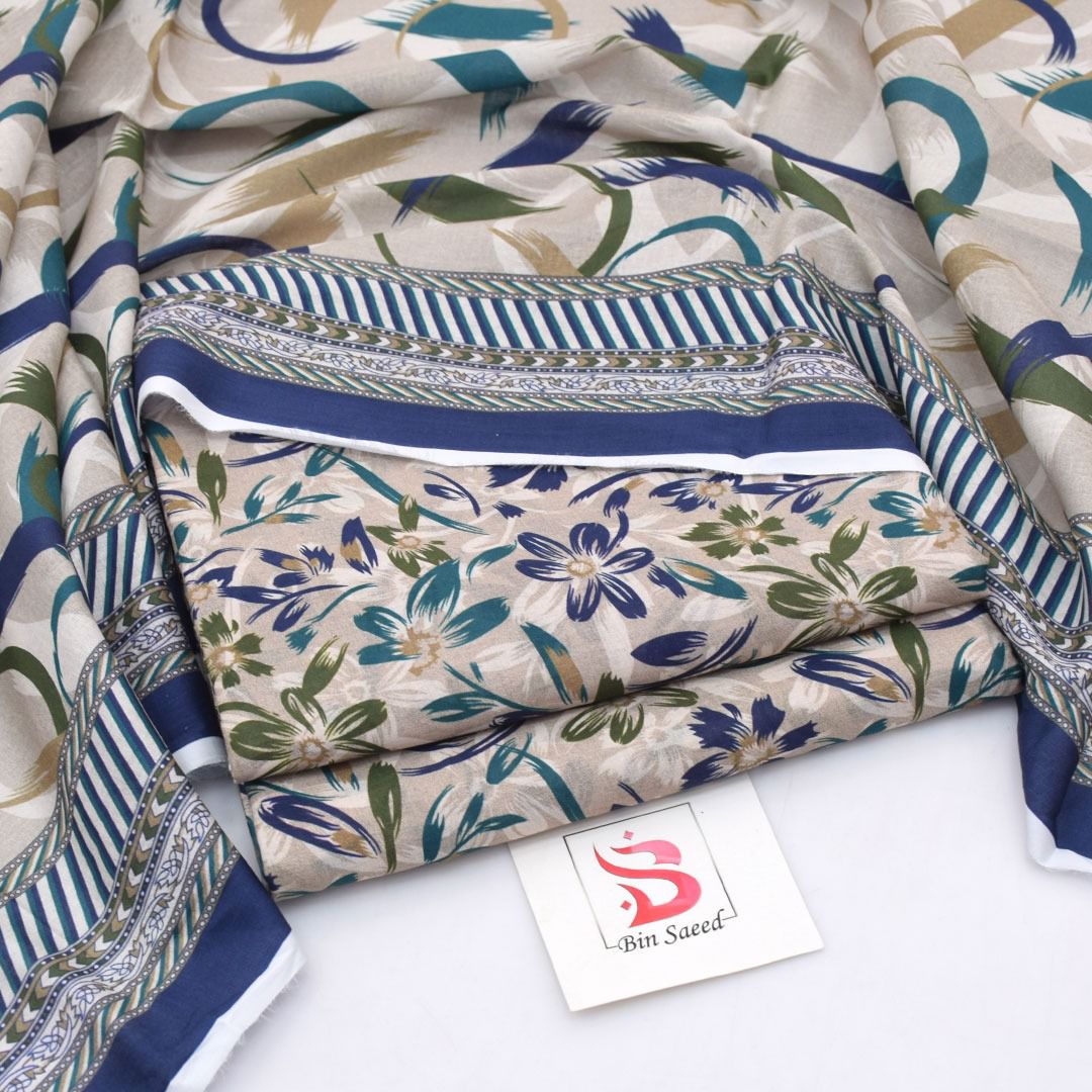 Bin Saeed Lawn 3-Piece - Printed Trouser