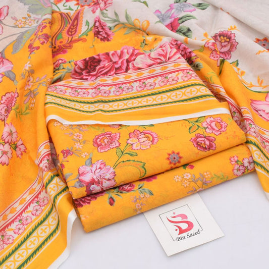 Bin Saeed Lawn 3-Piece - Printed Trouser