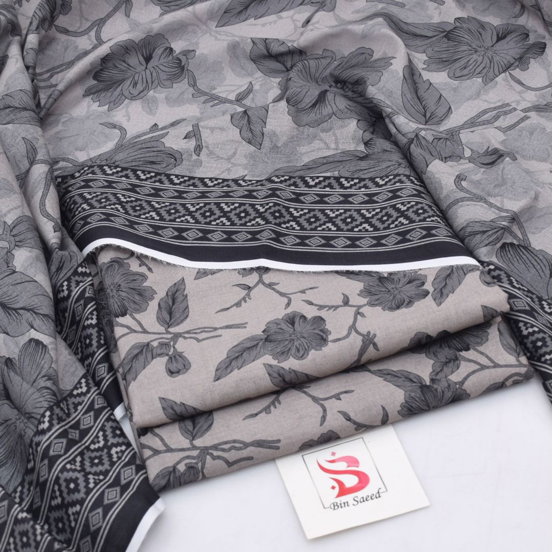 Bin Saeed Lawn 3-Piece - Printed Trouser