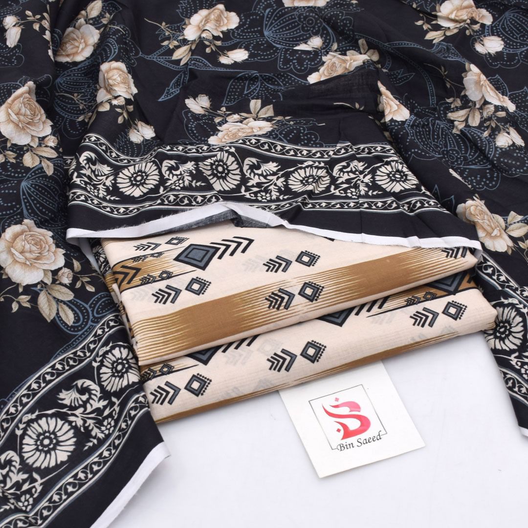 Bin Saeed Lawn 3-Piece - Printed Trouser