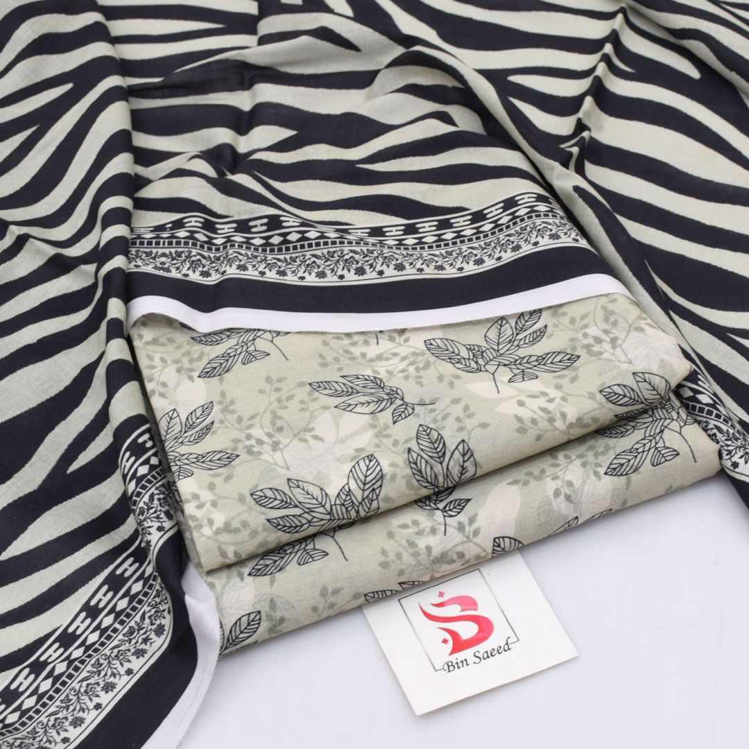 Bin Saeed Lawn 3-Piece - Printed Trouser