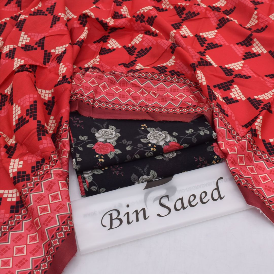 Bin Saeed Lawn 3-Piece - Printed Trouser