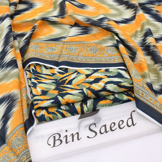 Bin Saeed Lawn 3-Piece - Printed Trouser