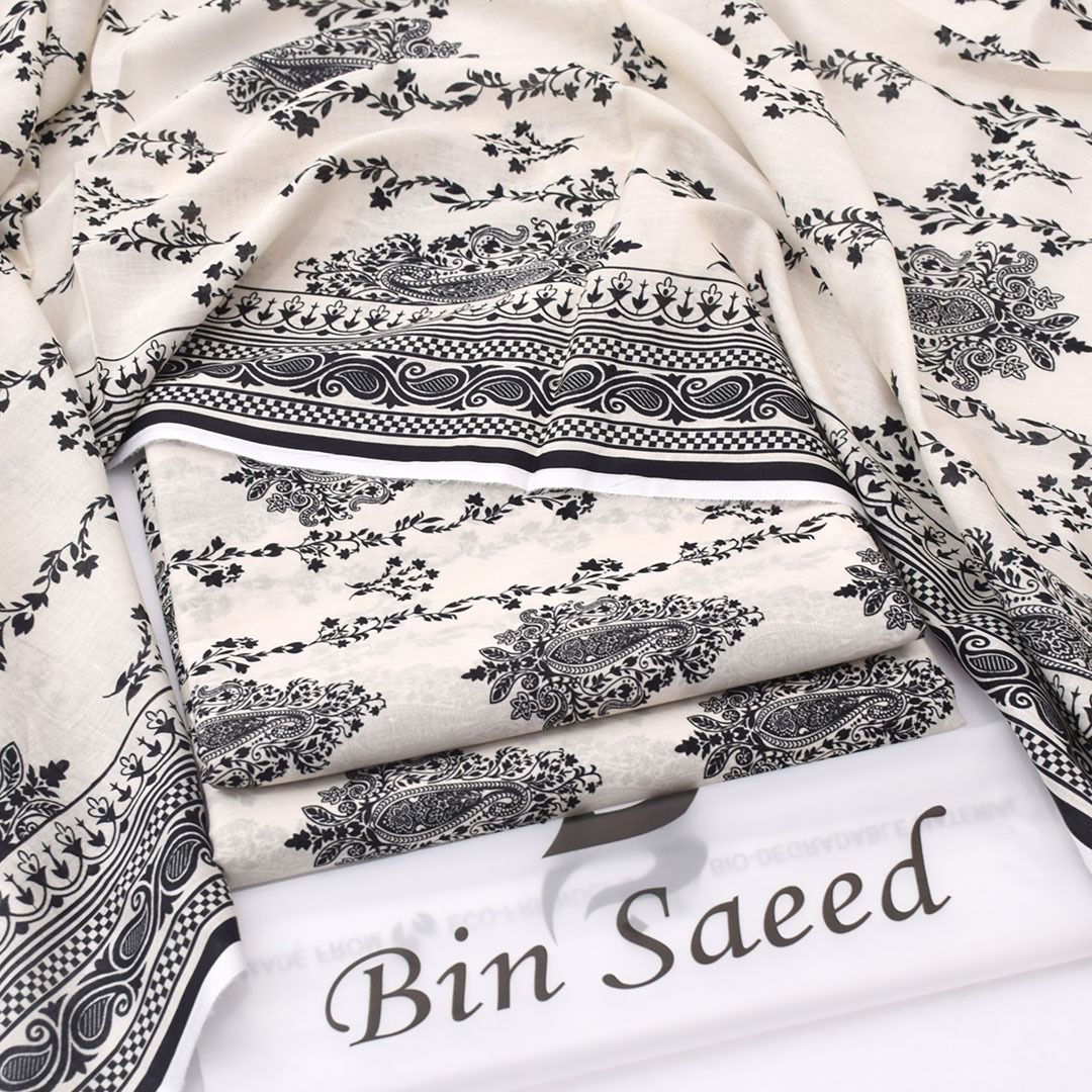 Bin Saeed Lawn 3-Piece - Printed Trouser
