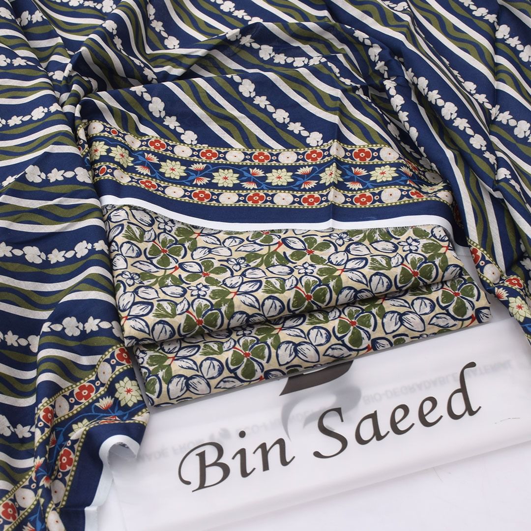 Bin Saeed Lawn 3-Piece - Printed Trouser