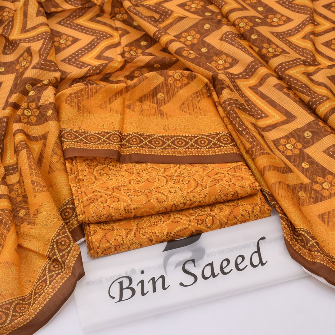 Bin Saeed Lawn 3-Piece - Printed Trouser