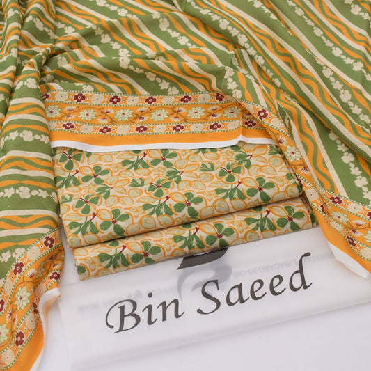 Bin Saeed Lawn 3-Piece - Printed Trouser