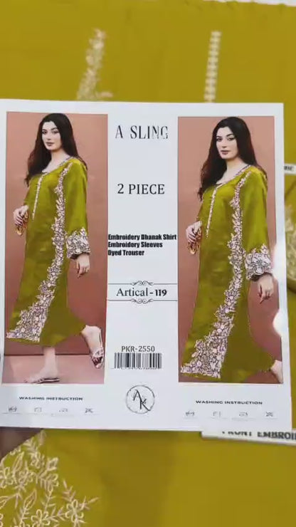 Embroidered Dhanak 2 Piece D-19