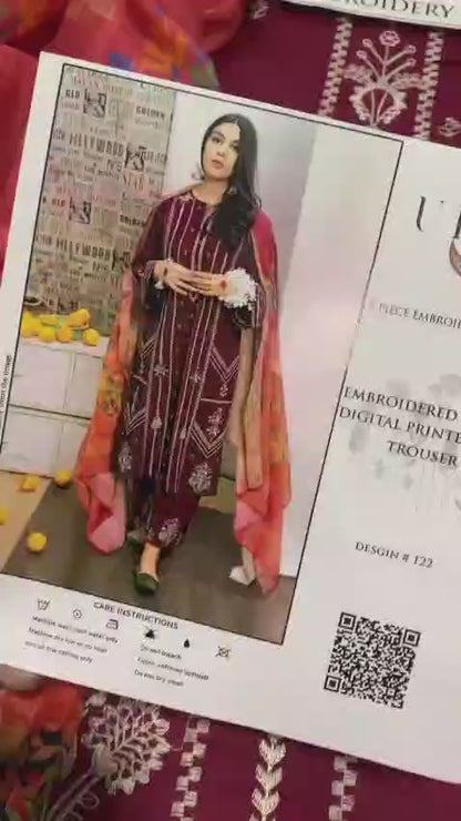 Embroidery Lawn 3 Pcs D-24