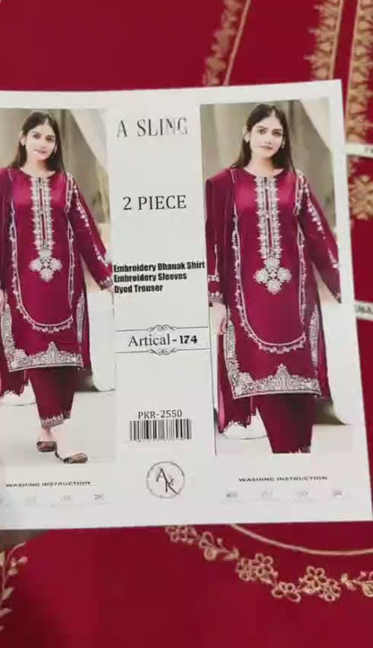 Embroidered Dhanak 2 Piece D-12