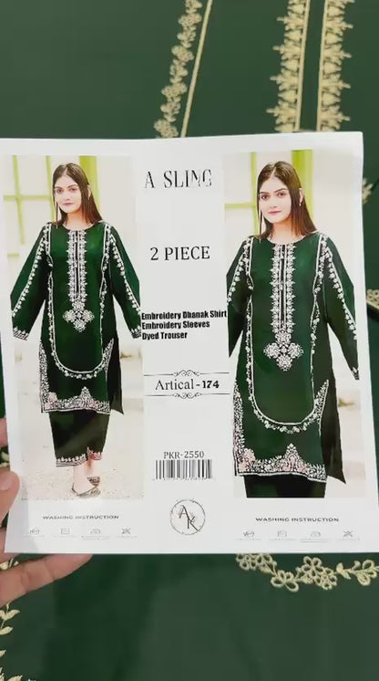 Embroidered Dhanak 2 Piece D-15