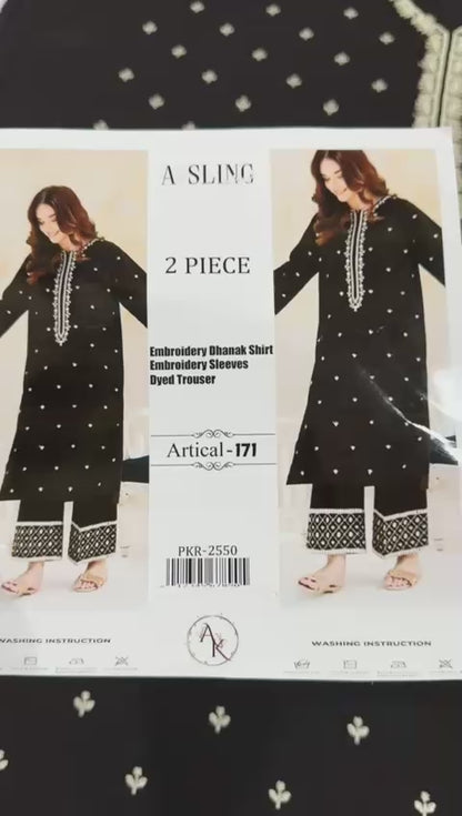 Embroidered Dhanak 2 Piece D-10