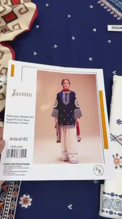 Embroidered Dhanak D-48