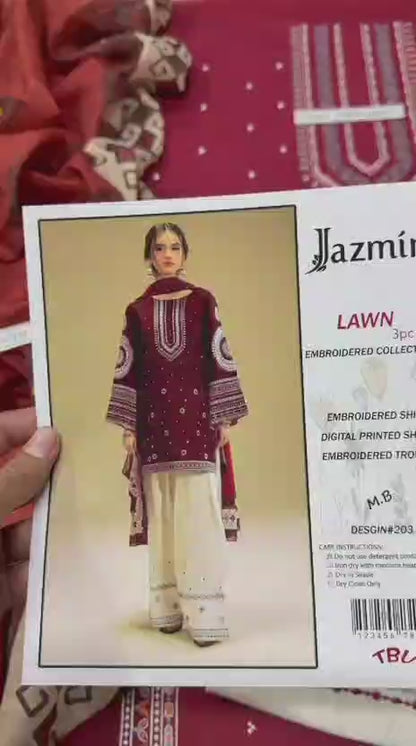 Embroidery Lawn 3 Pcs D-18