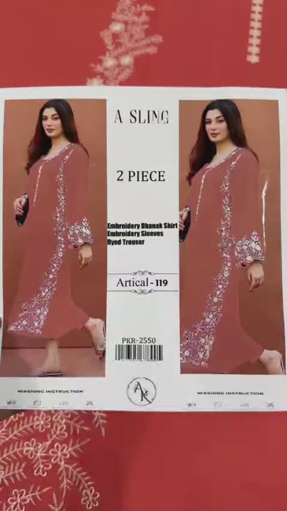 Embroidered Dhanak 2 Piece D-18