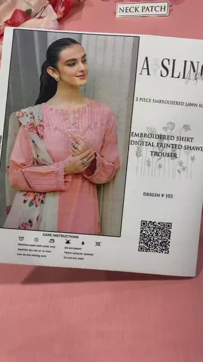 Embroidery Lawn 3 Pcs D-3