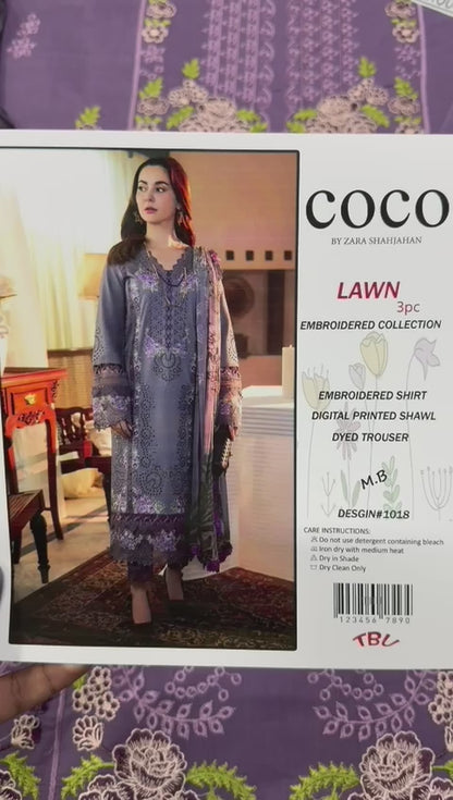 Embroidery Lawn 3 Pcs D-7